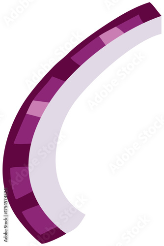 Realistic Onion Slice for Food Illustrations. Editable Color Vector