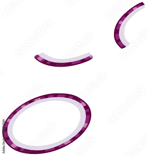 Three Layered Onion Rings Vector. Editable Color Vector