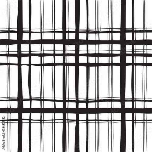 Wallpaper Mural Vector art of abstract black and white plaid pattern Torontodigital.ca
