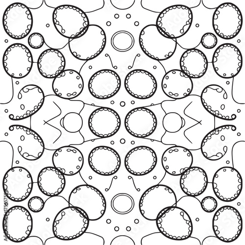Vector art of abstract pattern of circles and lines