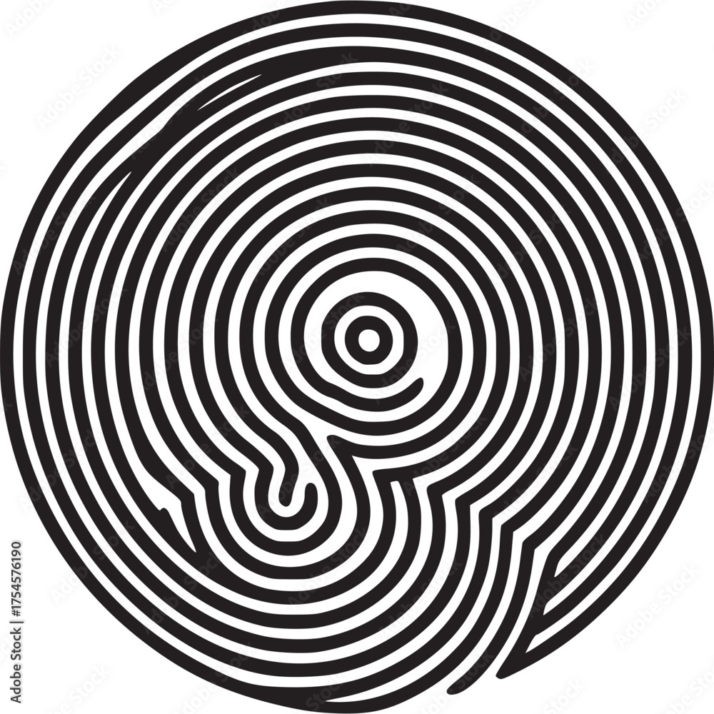 Fototapeta premium Vector art of abstract circular maze pattern on light background