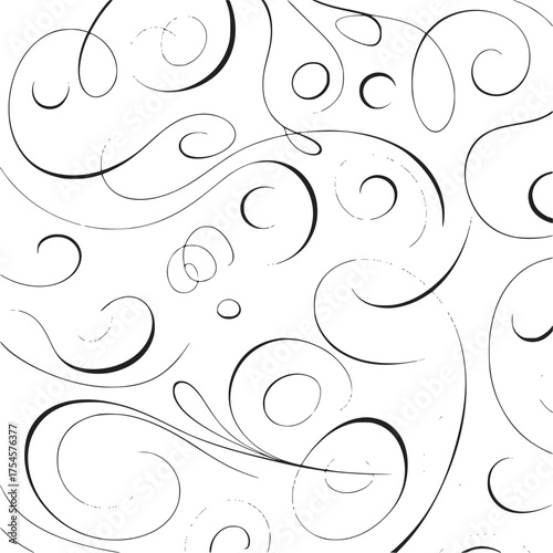 Vector art of elegant black swirl pattern
