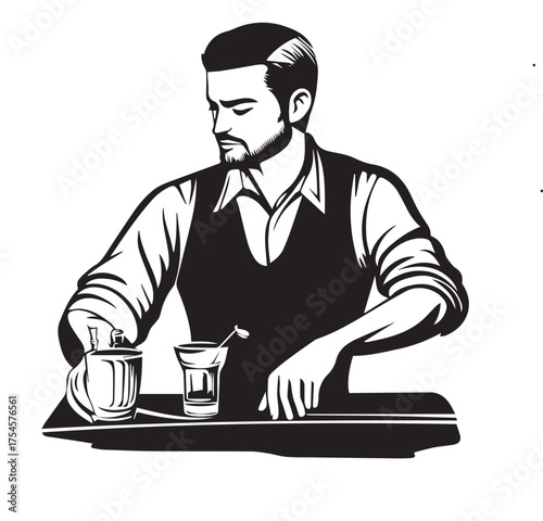 waiter serving tray
