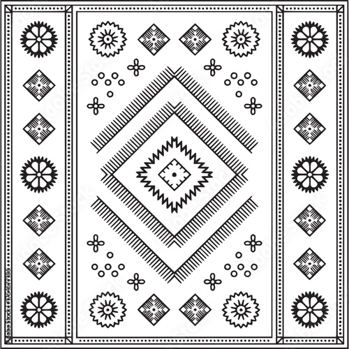 Vector art of geometric pattern rug