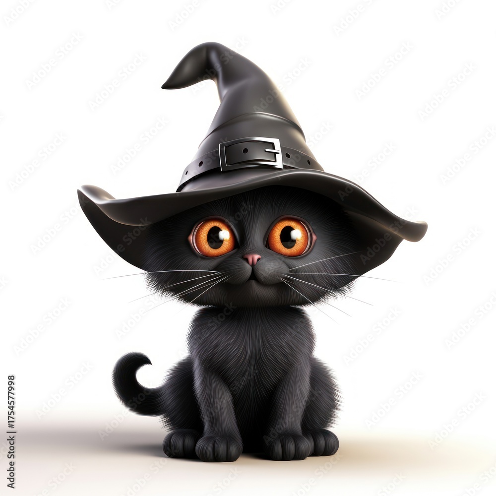 Fototapeta premium Black cat cartoon animal mammal.