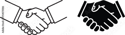 Handshake icon vector symbolizing agreement collaboration partnership and success