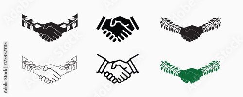 Peaceful Handshake with Olive Branch Symbolizes Agreement and Reconciliation
