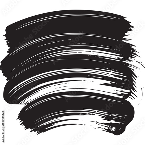 Vector art of black paint brush stroke