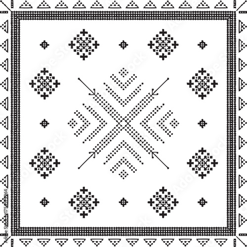 Vector art of black and white geometric pattern