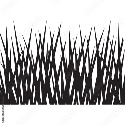 Vector art of black grass blades