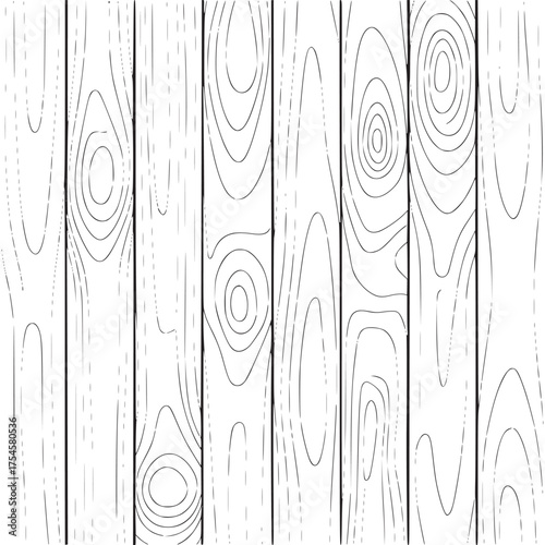 Vector art of seamless wood grain texture, simple line art