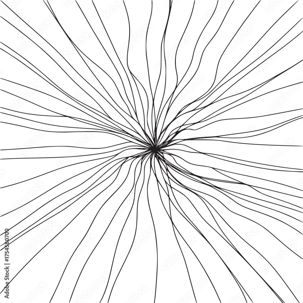 Obraz premium Vector art of abstract radial lines pattern on light gray background