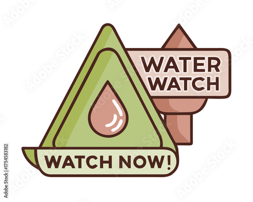 A water watch icon showing a drop of water as an alert