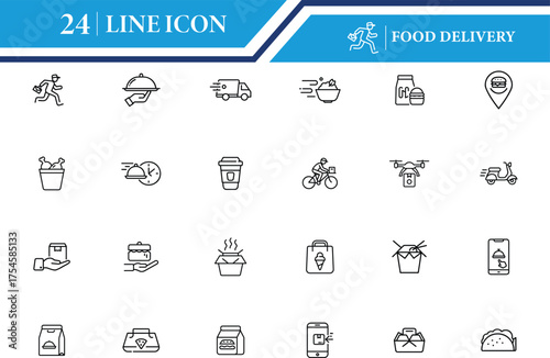 Food Courier Icon for Delivery and Service Concept