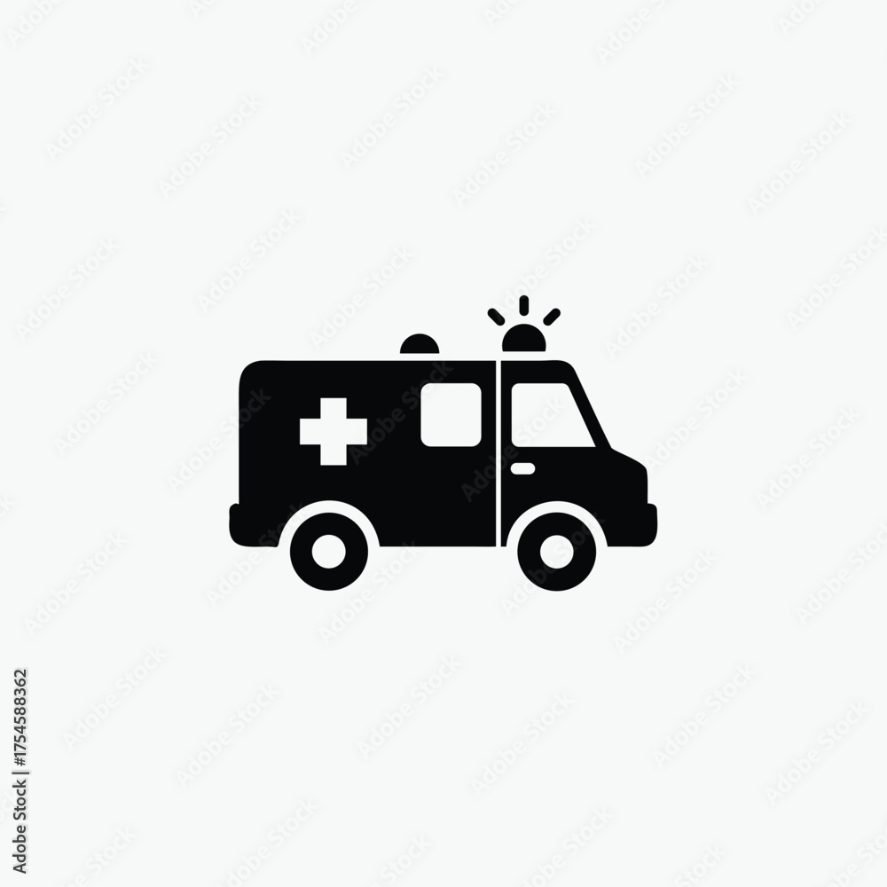 Fototapeta premium ambulance icon silhoutte vector template.