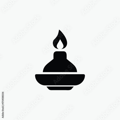 alcohol lamp burner flame vector icon