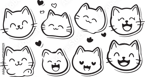 Vector illustration set of seamless patterns with cute cartoon animals like cats, dogs, and funny monsters for baby or child design