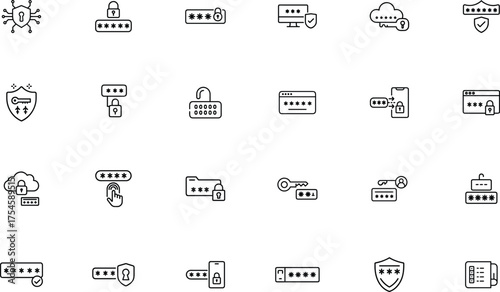 Password Protector Icon for Security and Privacy Concept
