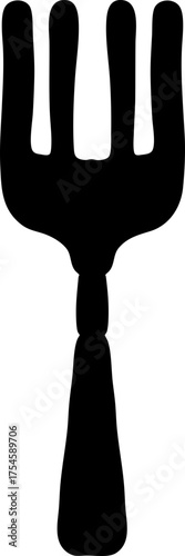 Black Silhouette of a Garden Fork