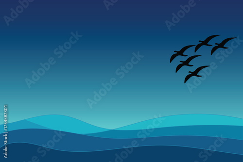 Minimalist Ocean Horizon Gradient Wallpaper
