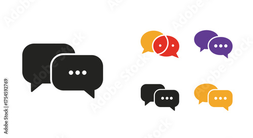 Colorful speech bubbles illustration displaying communication and conversation concepts clearly