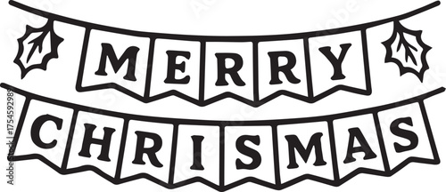 Festive banner displays a joyful Merry Christmas message, crafted with an inviting, hand-drawn aesthetic that evokes a sense of warmth and holiday spirit.