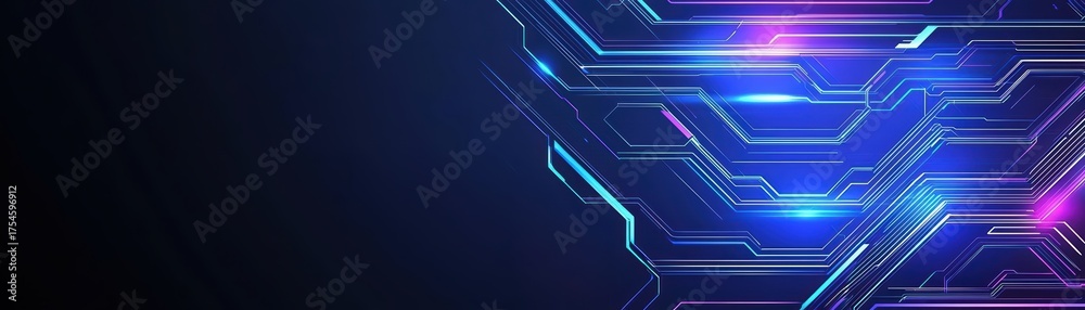 Obraz premium Futuristic Abstract Background with Neon Colors and Geometric Shapes for Technology and Design Creatives