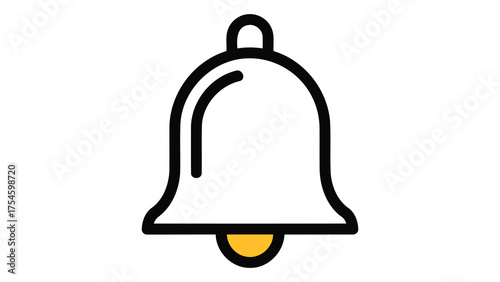 A bell, symbolizing notification, alert, and reminder, isolated on white background a simple and recognizable visual for important updates and announcements