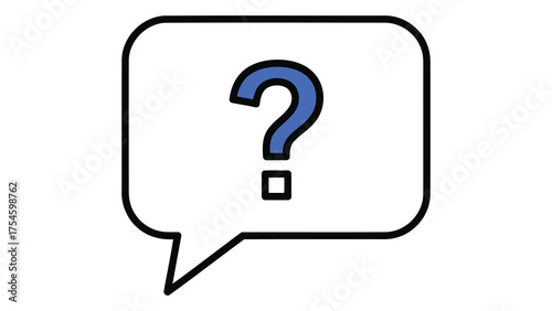 Question mark in speech bubble isolated on white background symbol of query, doubt, and uncertainty represents a request for information or assistance