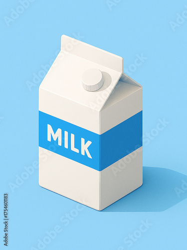 milk carton on blue background