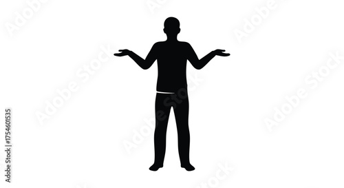 Silhouette Person Shrugging Confused, Doubtful, Unsure, Don't Know Gesture