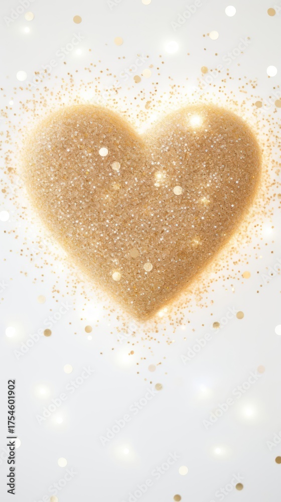 Fototapeta premium Heart backgrounds gold illuminated.