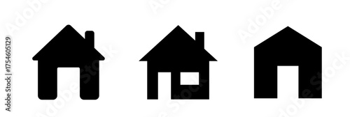House symbol. House set icon. Home flat icon set vector illustration