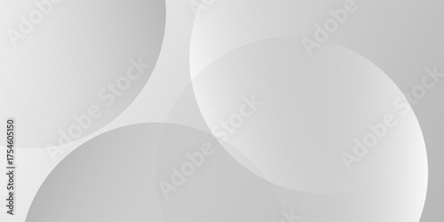A minimalist abstract background featuring overlapping curves and circular shapes in various shades of gray, creating a smooth gradient and subtle depth