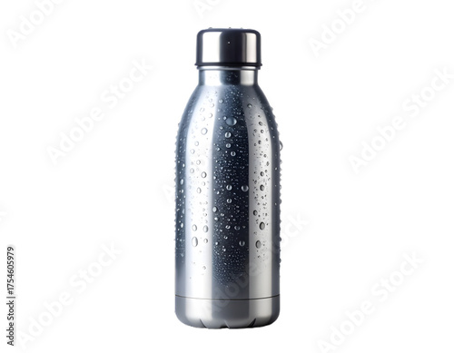 Thermos bottle with water droplets