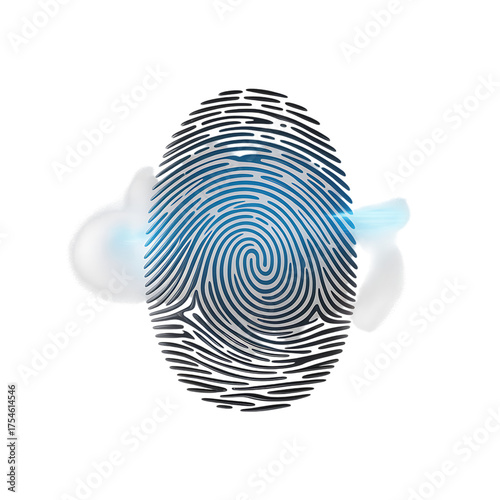 Wallpaper Mural Fingerprint identification scan biometric security Torontodigital.ca