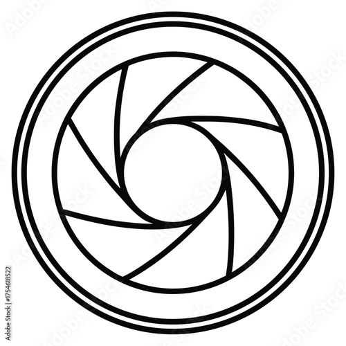 Abstract Circular Aperture Shape with Swirling Blades