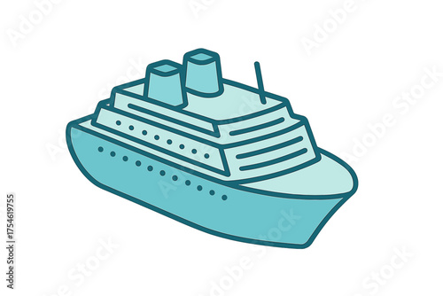 Large passenger cruise ship sailing on the ocean for travel and vacation