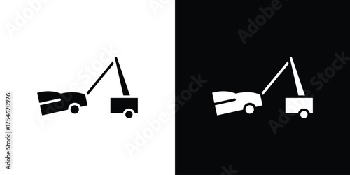 Towed car icon concept design element. pictogram icons.