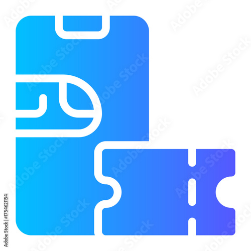 digital ticket gradient icon
