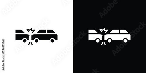 Rear end collision icon concept design element. pictogram icons.