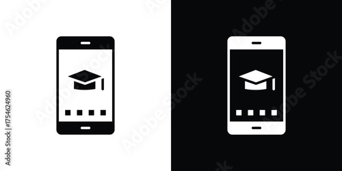 Mobile learning icon concept design element. pictogram icons.
