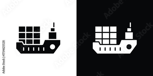 Logistic ship icon concept design element. pictogram icons.