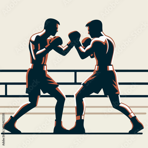 silhouette of a boxer fighting