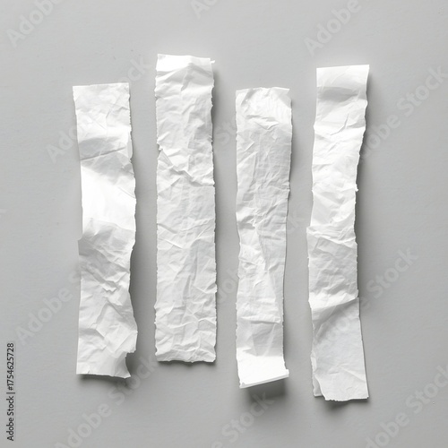 Torn paper strips on gray background art