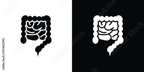 Large intestine icon concept design element. pictogram icons.