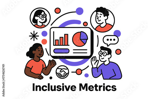 Inclusive Remote Collaboration. Inclusive remote work opportunities. Abstract glowing dashboard showing