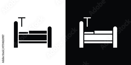 Hospital bed icon concept design element. pictogram icons.