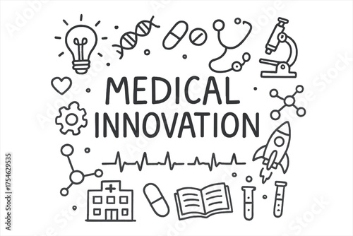 Medical Innovation Doodle. Medical Innovation. Hand-drawn doodle illustration of Medical Innovation. light