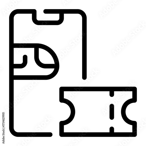 digital ticket line icon